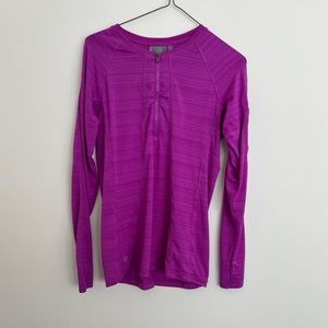 Athleta purple quarter zip top size Small